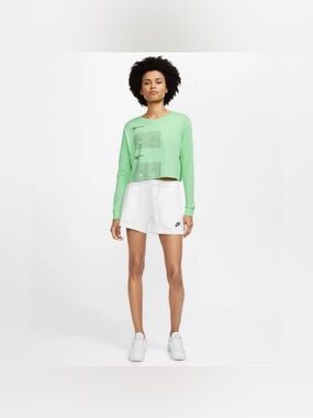 Nike mint green long sleeve house of innovation cropped workout shirt top